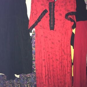 Hot Topic Red and Black Gothic Dress